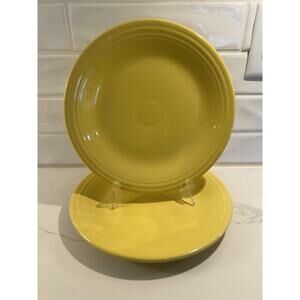 Vtg Homer Laughlin Fiesta Sunflower‎ Plates 10.5" Set Of 2 Dinner Large Plates